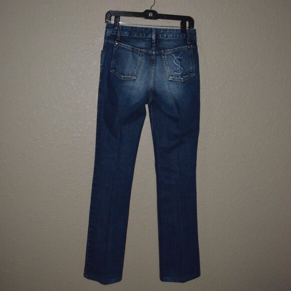 Sz F38 YSL Yves Saint Laurent Blue Denim Bootcut Jeans - Picture 4 of 11